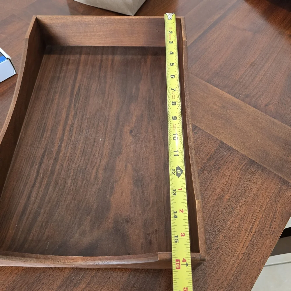 Vintage‎ Wood Desk Letter Wooden Tray With Dovetail Corners